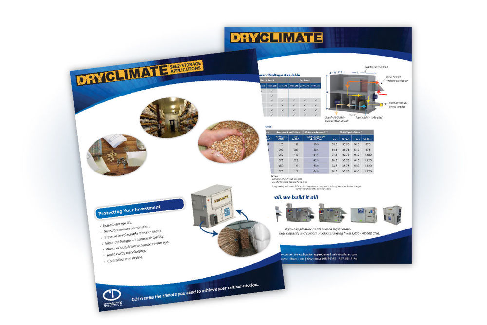 Dry Climate Seed Storage Application Flyer